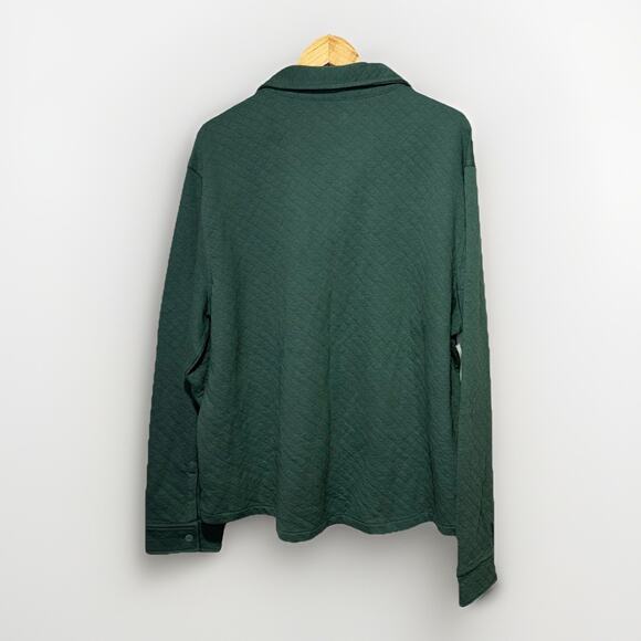 Goodfellow Shirt Men’s XXL Green Quilted Long Sleeve Polished Leaf Button-up - Picture 2 of 7